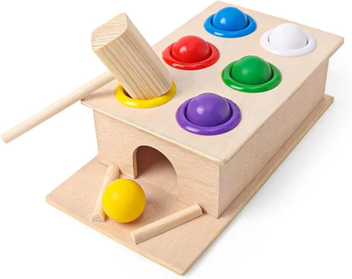 YUIOP - Knock The Ball - Pound a Ball Game for Toddlers - 6 Colorful Balls - Safe & No Toxic