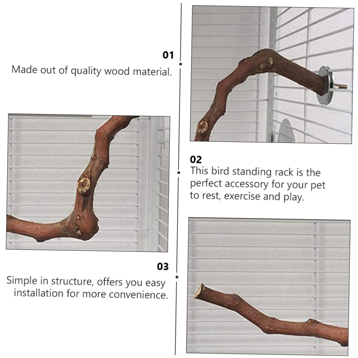 DOITOOL 3stücke Papagei Stehende Stange Aus Holz Vogelspielzeug Für Käfig Fördert Spiel Und Bewegung Für Wellensittiche Und Andere Vögel Vogelspielzeug Holz-sitzstange Für Papageien