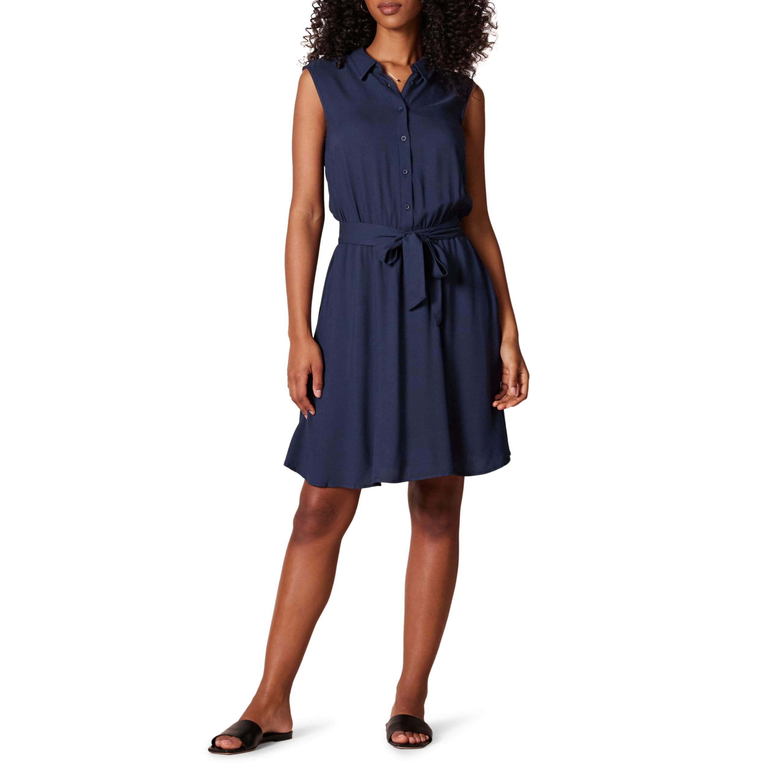 Women's Short Sleeve V-Neck Swing Tunic Dress