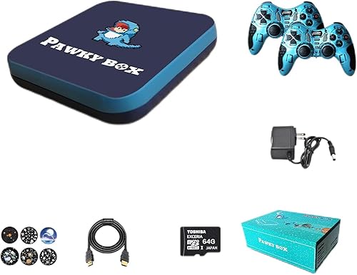 Consola de videojuegos NC Pawky Box con 50.000 juegos incorporados, consola de juegos en casa, 2 controladores, soporte NESNEOGEODCN64PS1PSP,