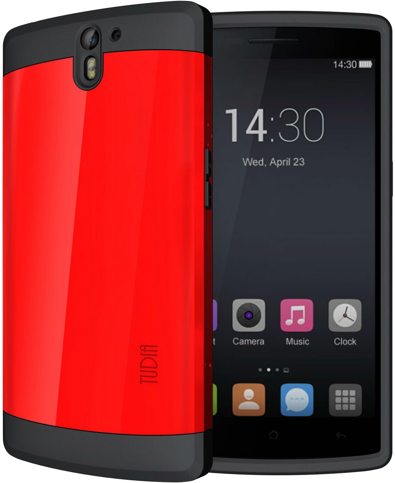 TUDIA Slim-Fit CYGEN Dual Layer Protective Case for OnePlus One (Red)