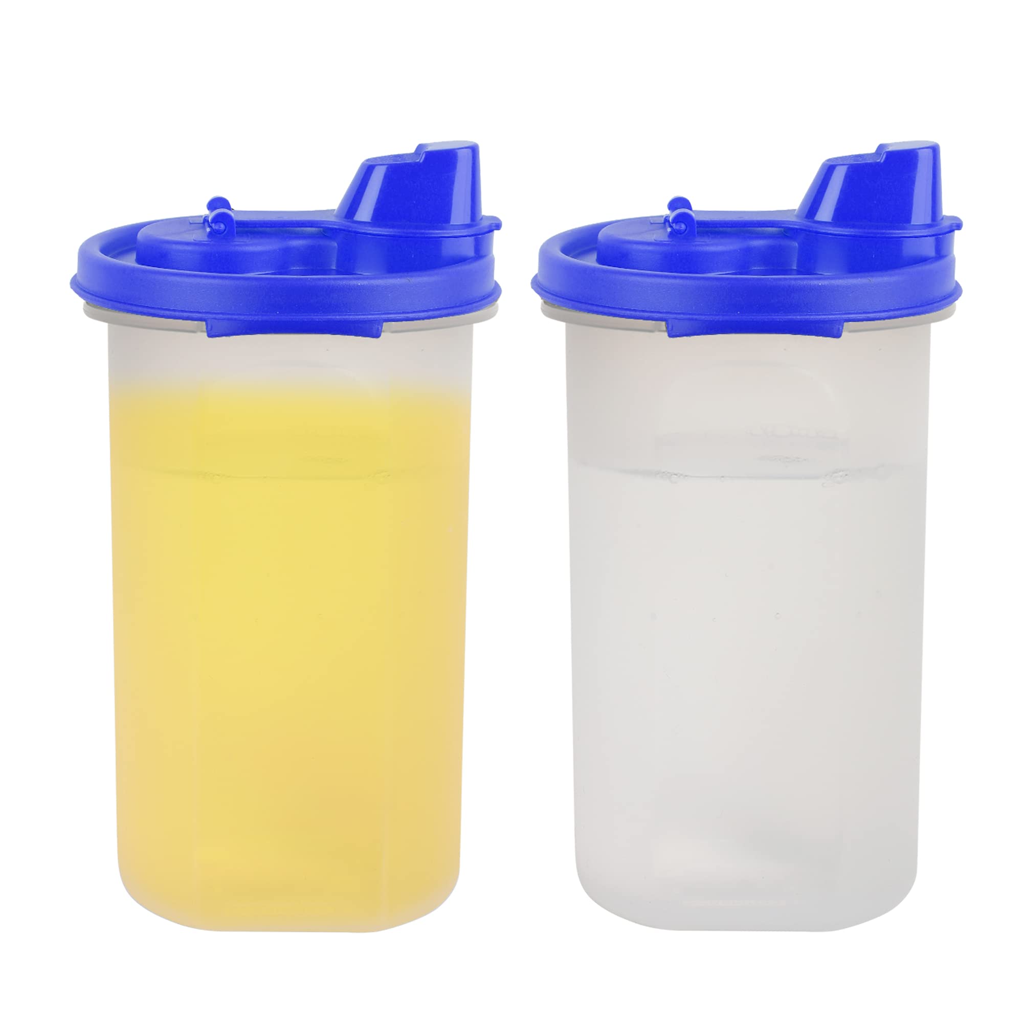 SIMPARTE Set of 2 Blue Plastic Oil Dispensers – 585ml Each – with Flip-Top Pouring Nozzle | Leak-Proof Oil Pourer Container for Cooking and Kitchen Use | Easy Flow, BPA-Free for Everyday Use