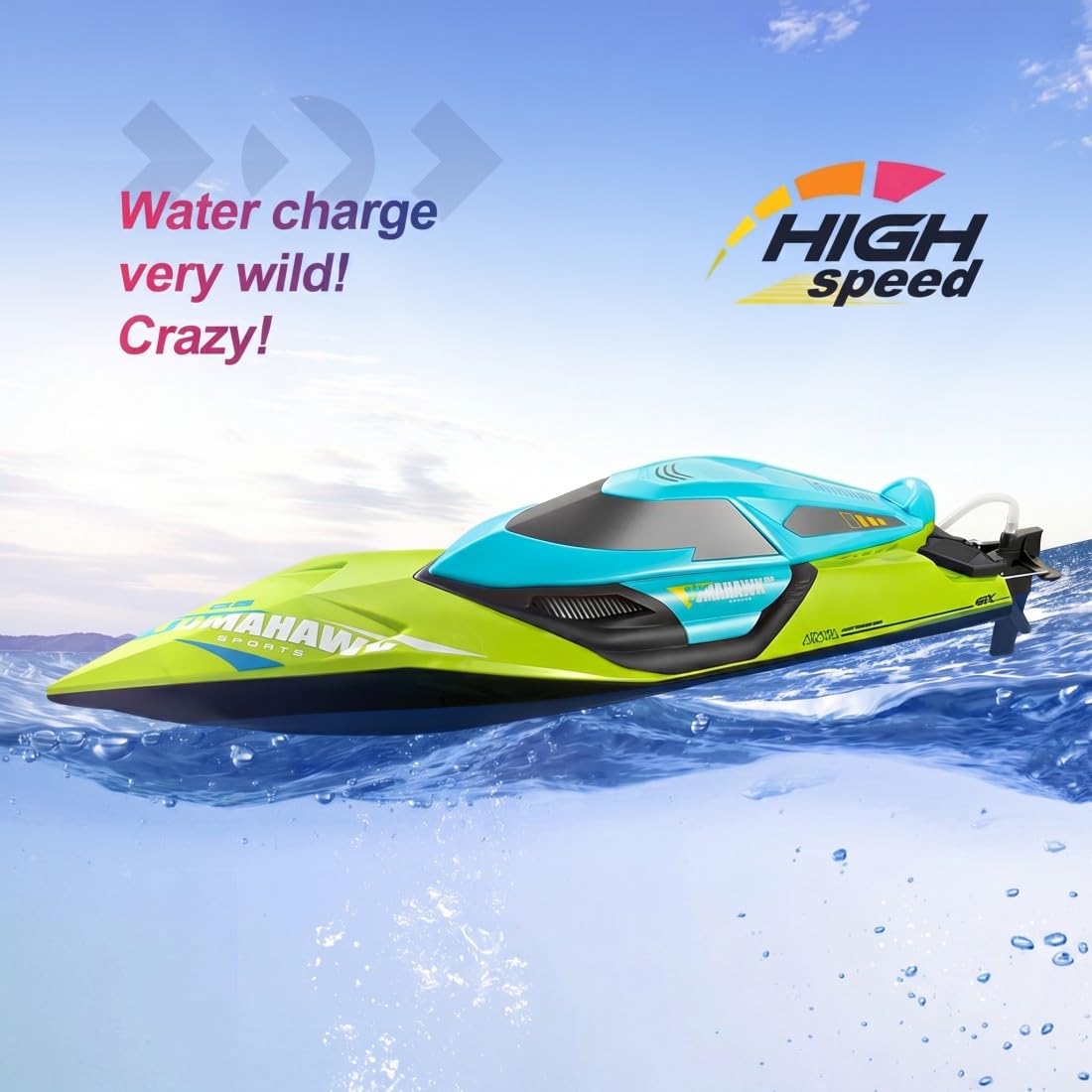 Barca radiocomandata extra-large, 2,4 GHz, 70 km/h, ad alta velocità, auto-raddrizzante, motoscafo radiocomandato con motore raffreddato ad acqua per hobbisti