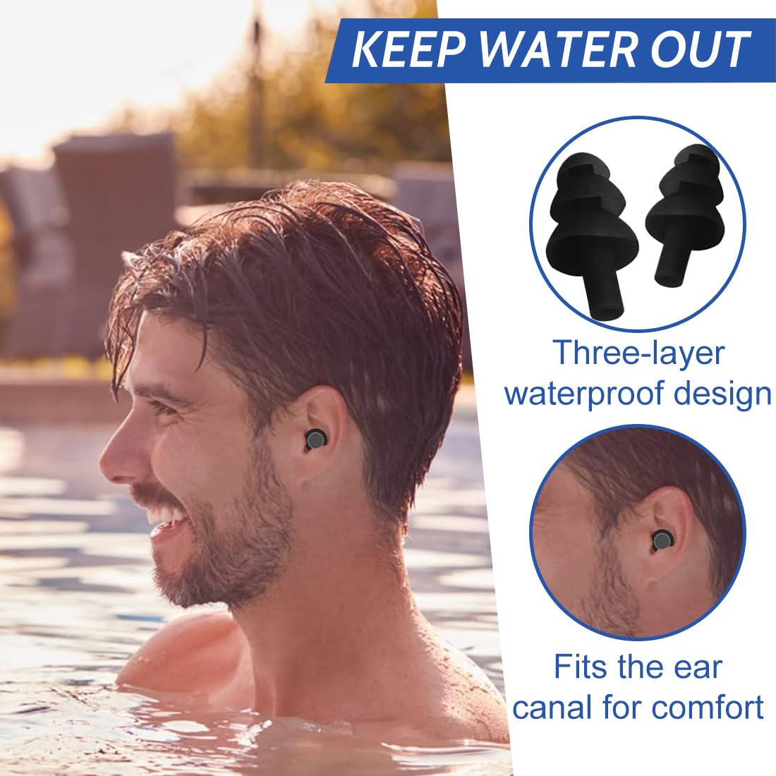 Nose Clip Natación Adultos 4 Piece Set Tapones para los Oídos Protección de la Nariz