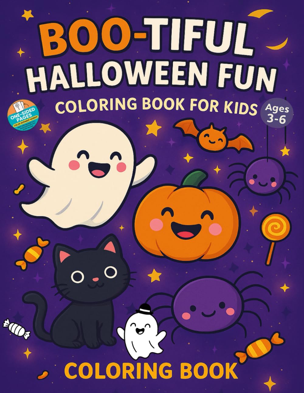 Boo-tiful Halloween Fun - single-sided pages: Boo-tiful Halloween Fun - A Fun & Educational Coloring Adventure for Kids - single-sided pages to prevent bleed-through and make tearing out artwork easy