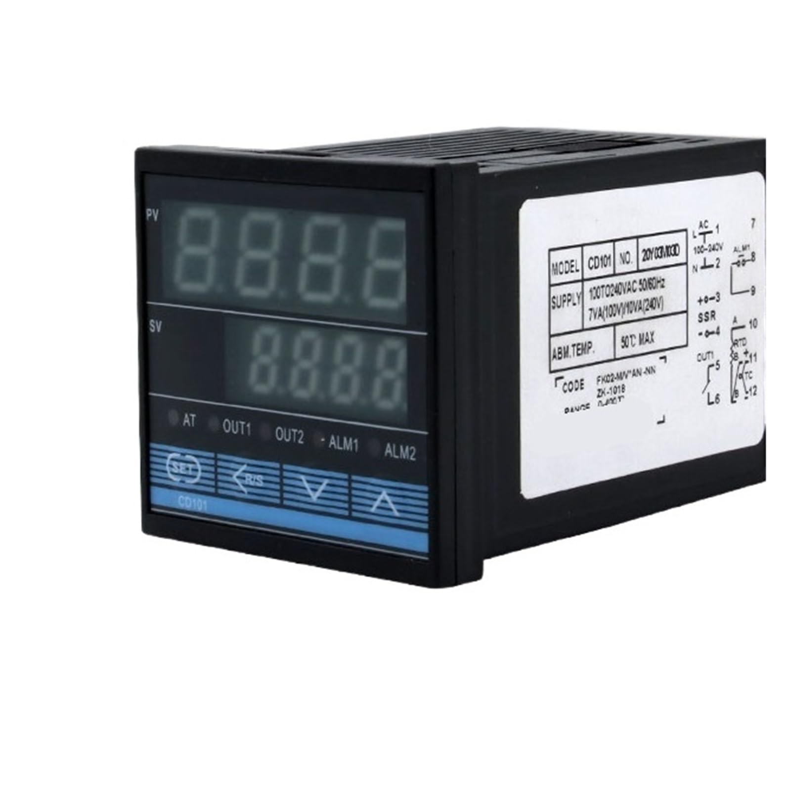 BALYDLUL Temperature Controller Output SSR Relay With RS485 Regulator Input 48x48mm Intelligent CD101(SSR Relay OPT 2ALM)