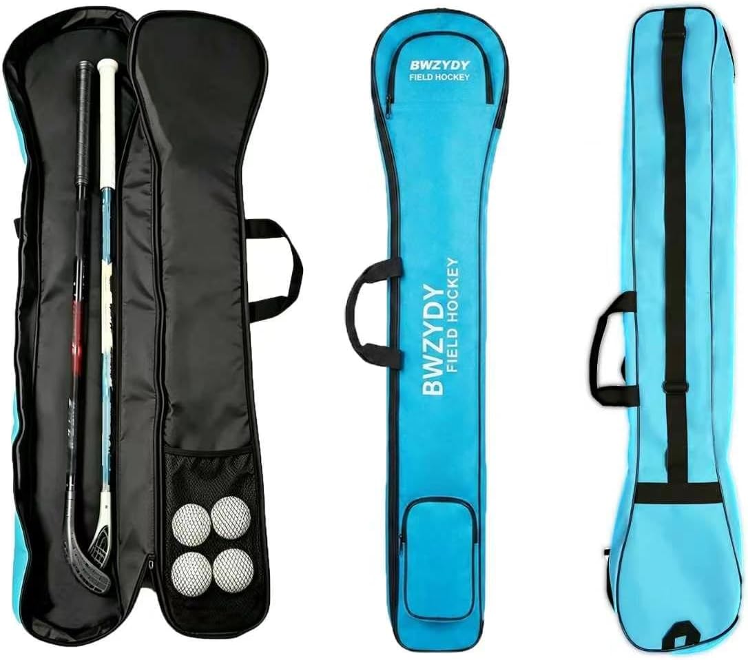 Field Hockey Stick Bag, Waterproof Oxford Fabric Hockey Equipment Bag, Lacrosse & Ice Hockey Stick Carry Bag with 2 Pockets & Inner Mesh for Training Games