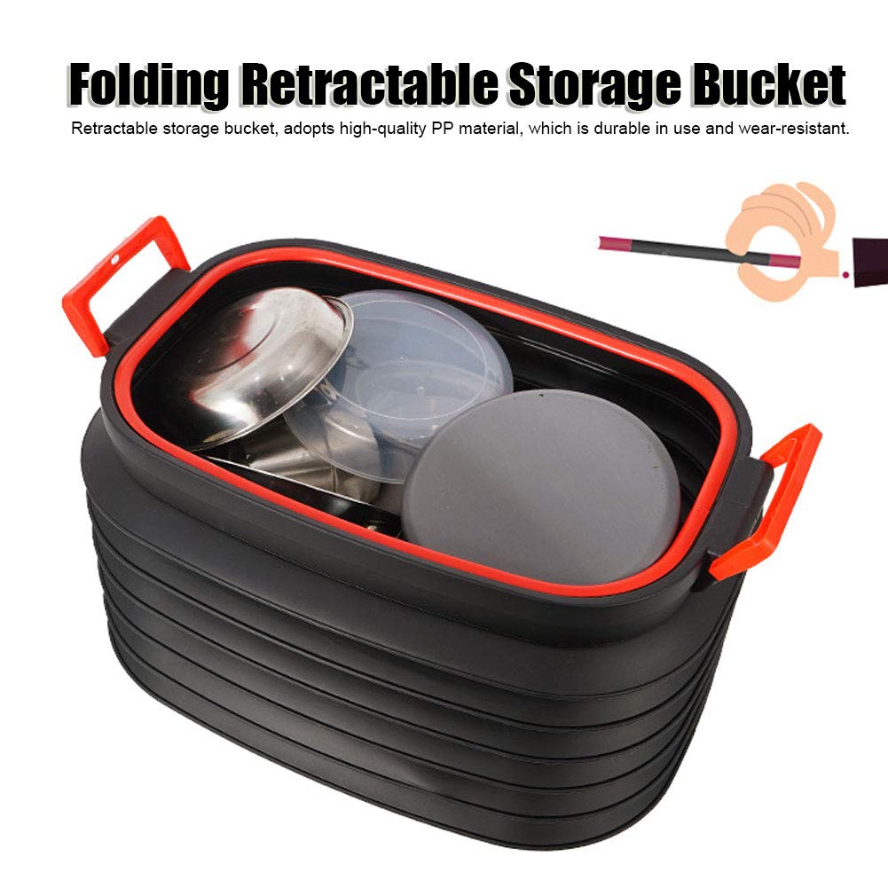 Collapsible Bucket, 37L Folding Bucket Collapsible Camping Water Container for Hiking Backpacking Camping Picnics Fishing BBQ