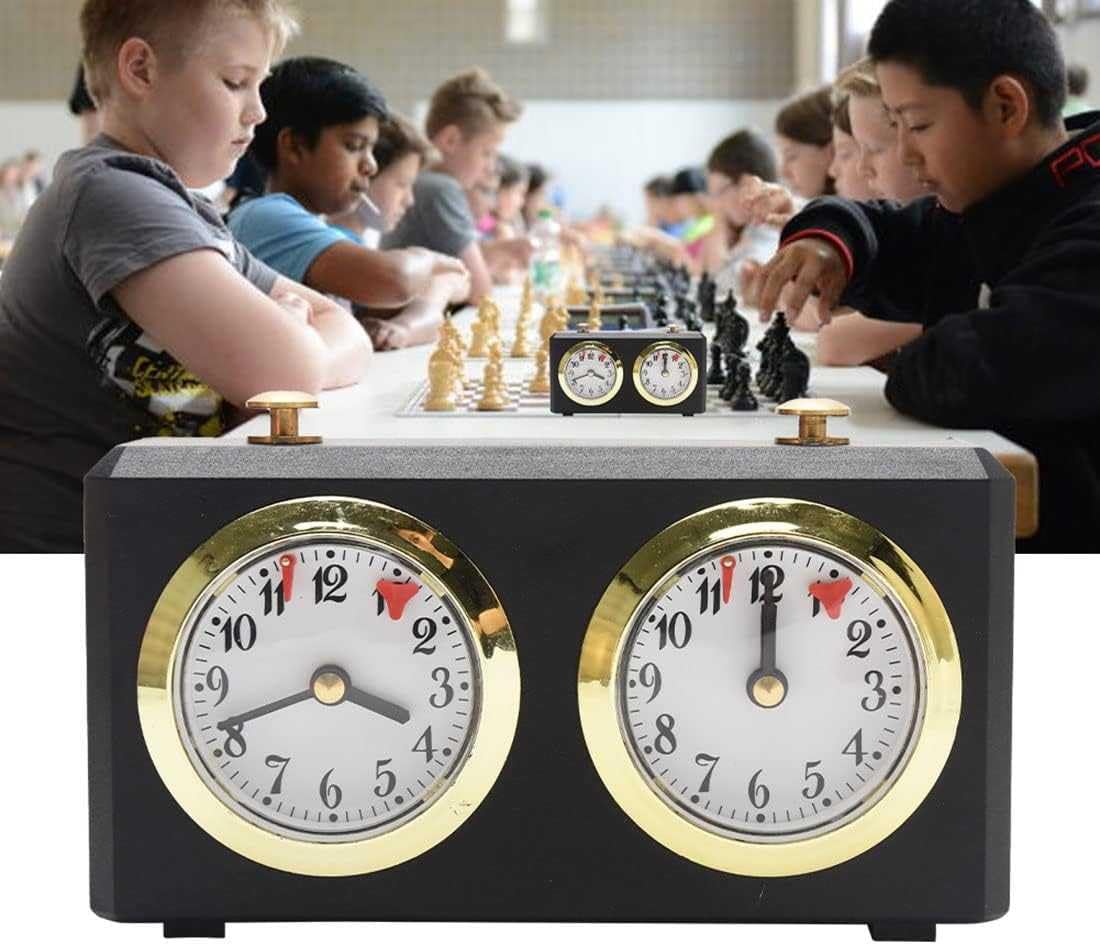 Orologio professionale per scacchi, timer analogico per scacchi, orologio internazionale per scacchi, conto alla rovescia, senza batteria