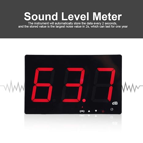Decibel Meter,Wall Mounted Digital Sound Level Meter Noise Meter Tester Measurement Range 30-130dB, Accuracy 1.5dB with LCD Display