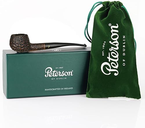 Miniatura 10 de Peterson Pipes Aran Rusticated 15 - Billar Recto Hecho a Mano Irlandés Briar Pipe Tinción Tradicional Madera Tinción, Vulcanite Fishtail, 0.118 in