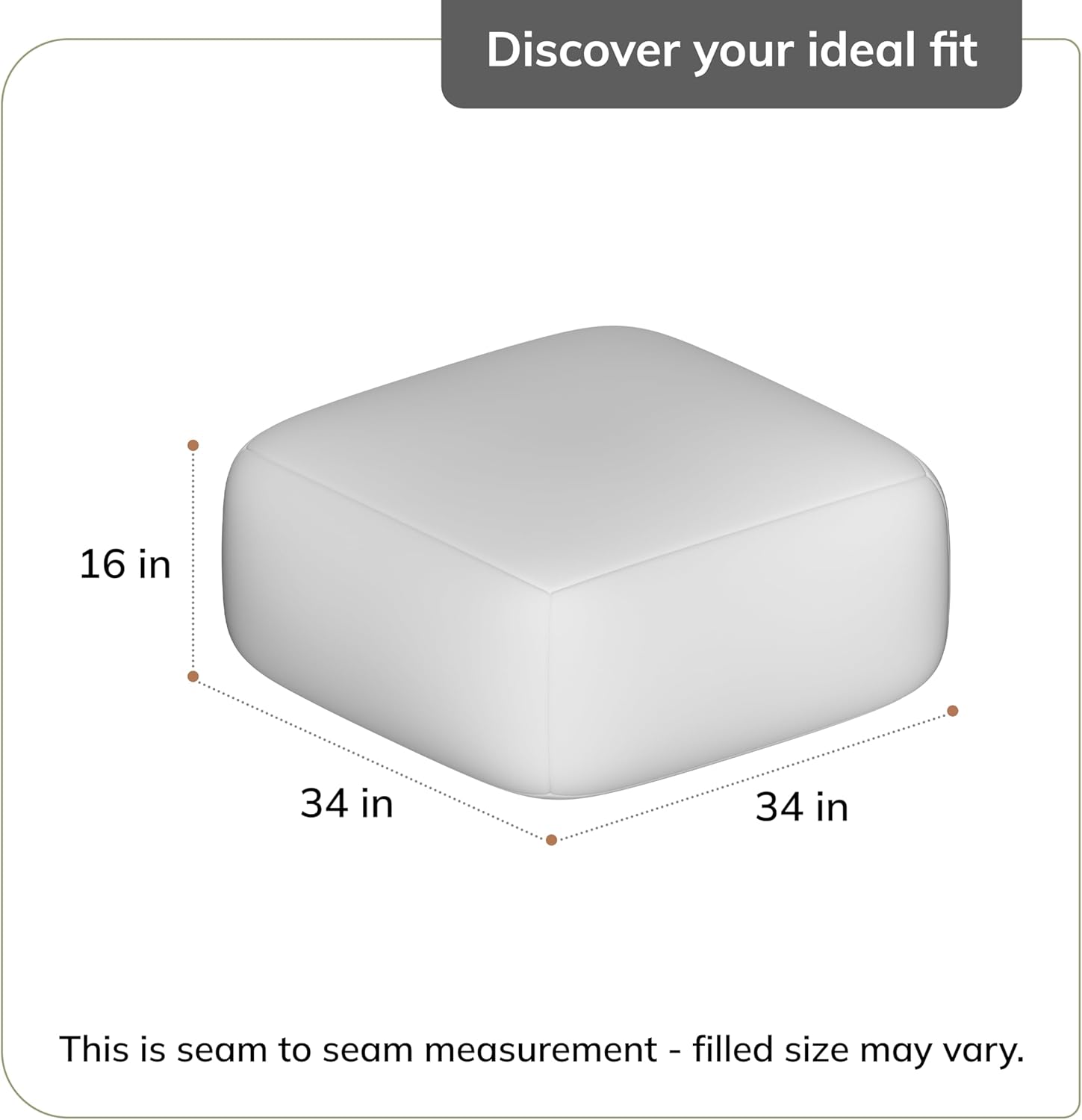 Anji Mountain 100% Handmade & Handcrafted Comfortable Home Décor Pouf Ottoman Footrest for Living Room, Bedroom, Nursery, Kidsroom, Patio Furniture - (34" x 34" x 16"- Gray,Beige)