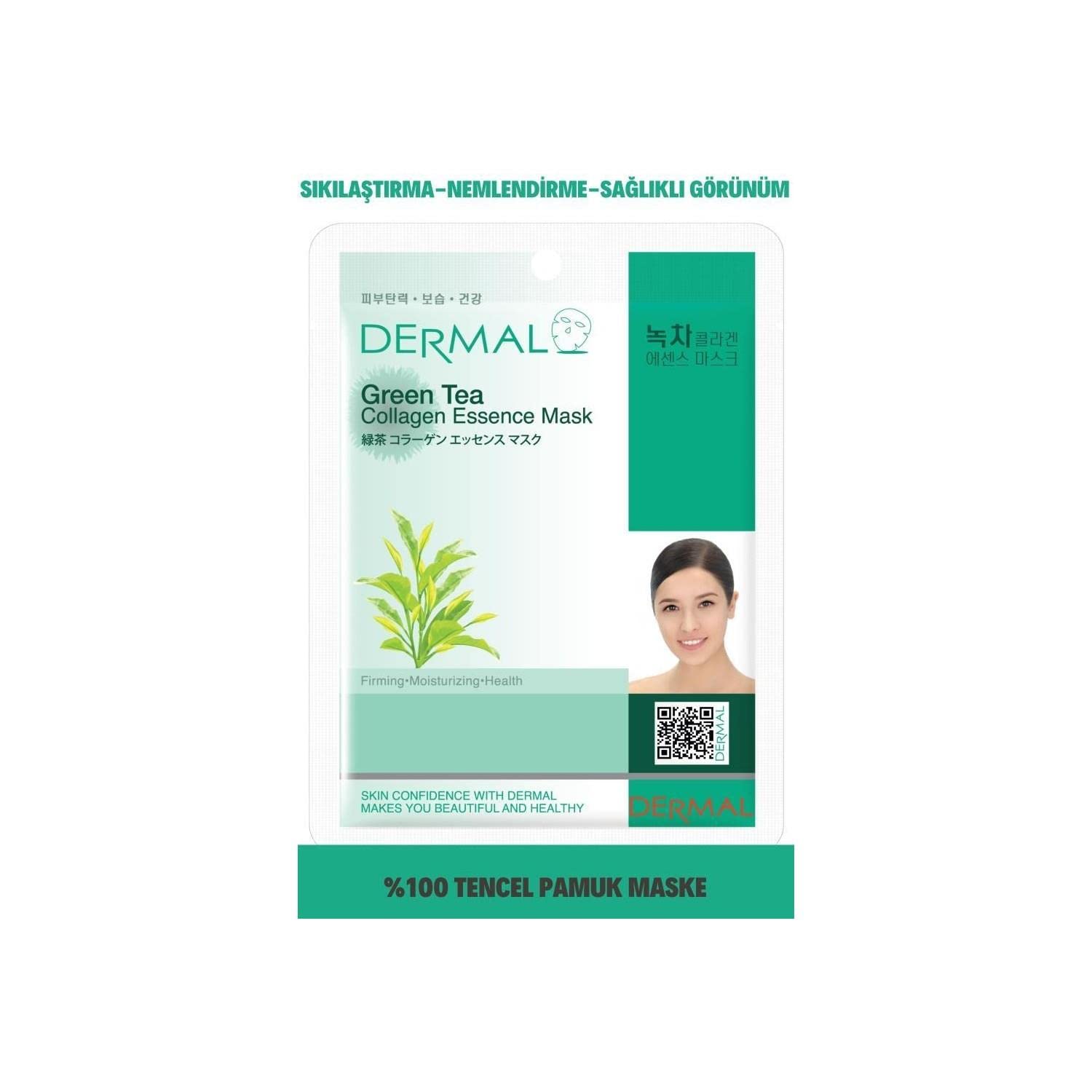 DERMAL Sıkılaştırıcı, Nemlendirici Yeşil Çay Özlü Kolajen Maske 23gr