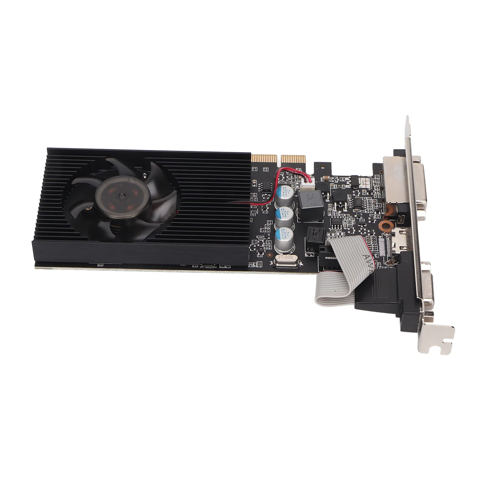 Scheda Grafica DDR3 GT610 da 2 GB, Scheda Grafica a Basso Profilo a 64 Bit 1000 MHz, Scheda Grafica per Computer con Scheda Video 2K con HDML/VGA/DVI, PLUA E Play