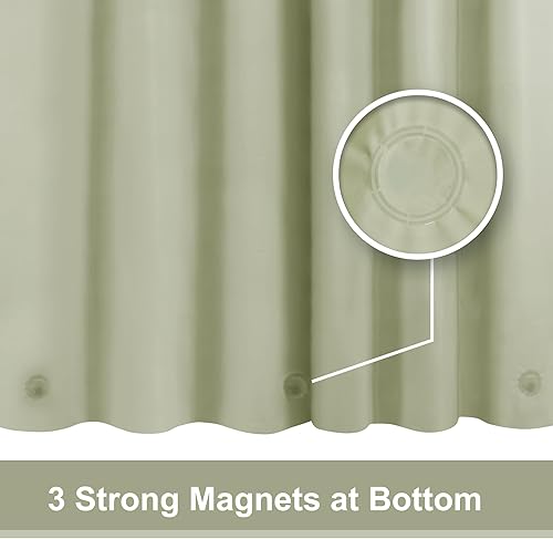 Vista 216 de Barossa Design - Forro de cortina de PEVA para ducha, calidad prémium, sin olor químico, no contiene PVC ni BPA, ligero, tamaño estándar, con 3 Gris