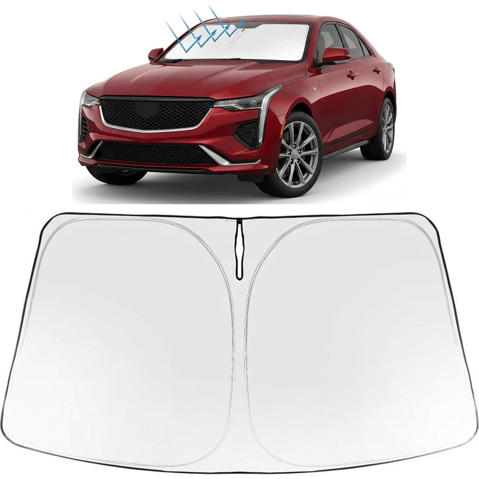 Proadsy Custom Fit 2020-2026 Cadillac CT4 Windshield Sun Shade, Blocks Heat