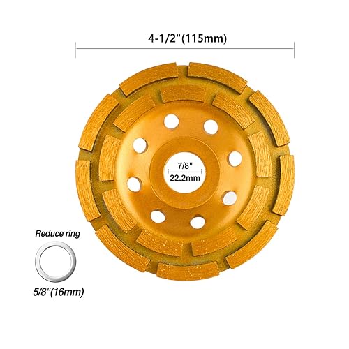 Miniatura 3 de Gunpla Muela abrasiva de copa de diamante de 4-12 pulgadas (eje de 78 pulgadas con anillo reductor de 58 pulgadas), discos de pulido de diamante de