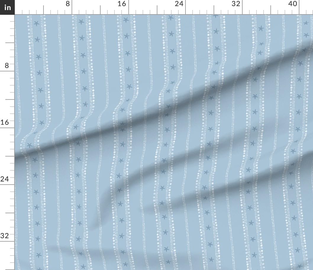 Spoonflower Fabric - Coastal Nautical Beach House Summer Dots Minimal Marine Life Ocean Printed on Petal Cotton Fabric Fat Quarter - Sewing Quilting Apparel Crafts Decor
