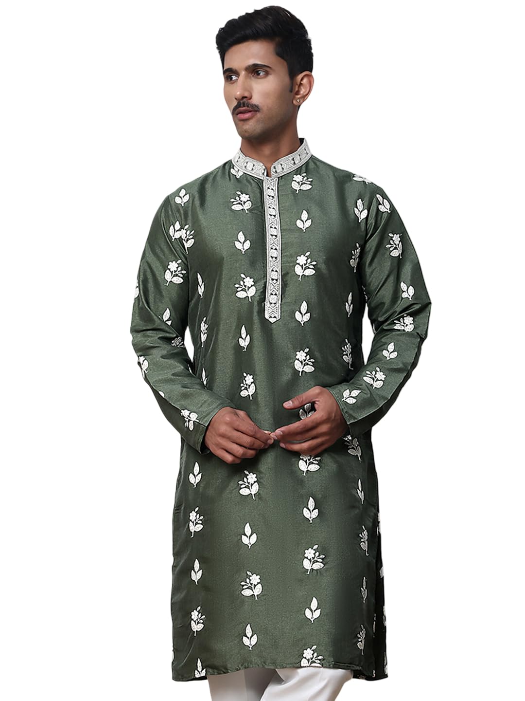 jompers Men’s Embroidered Silk Blend Kurta-picture-36