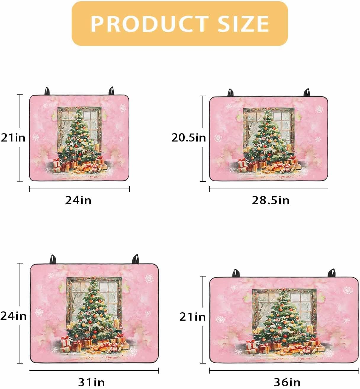 Stove Cover, Stove Top Covers for Electric Stove, Christmas Pink Xmas Tree Ball Fruits Snowflake Large Cooktop Cover Protector Heat Foldable Rubber Anti-Slip Mat for Glass Stove Top 36"x21"