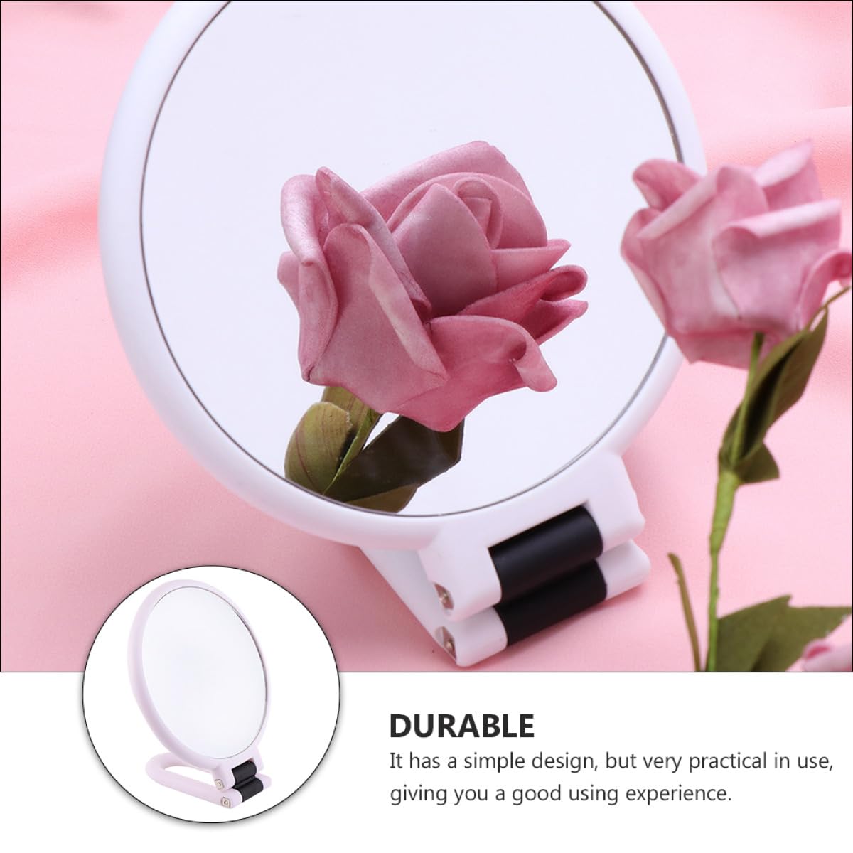 Espejo Cosmético Plegable de Doble Cara para Maquillaje, Portátil Color Claro 10x Aumento, Espejo de Alta Definición Adecuado para Uso Diario y Cuidado Personal
