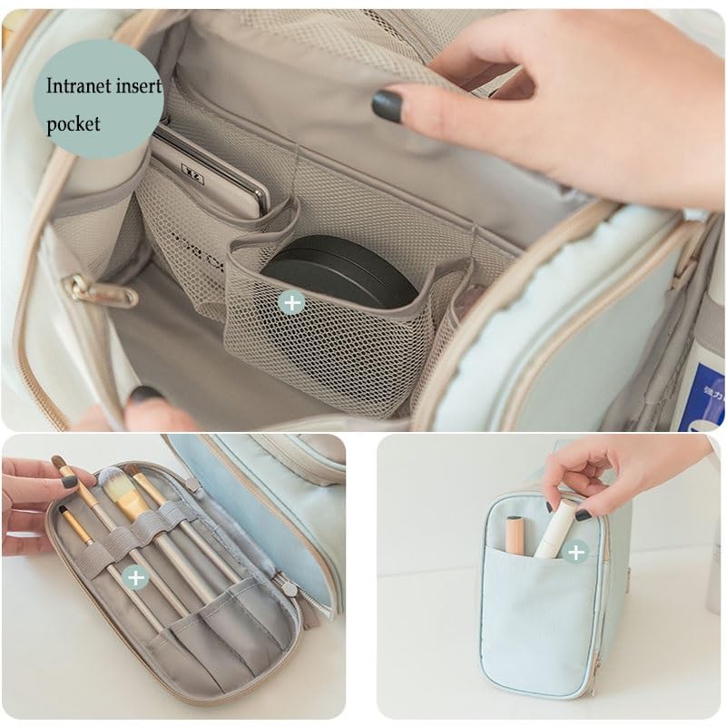 Borsa da Toilette Impermeabile, Trousse da Viaggio con aggancio per Cosmetici, Organizer per Articoli da Toilette da Uomo e da Donna.