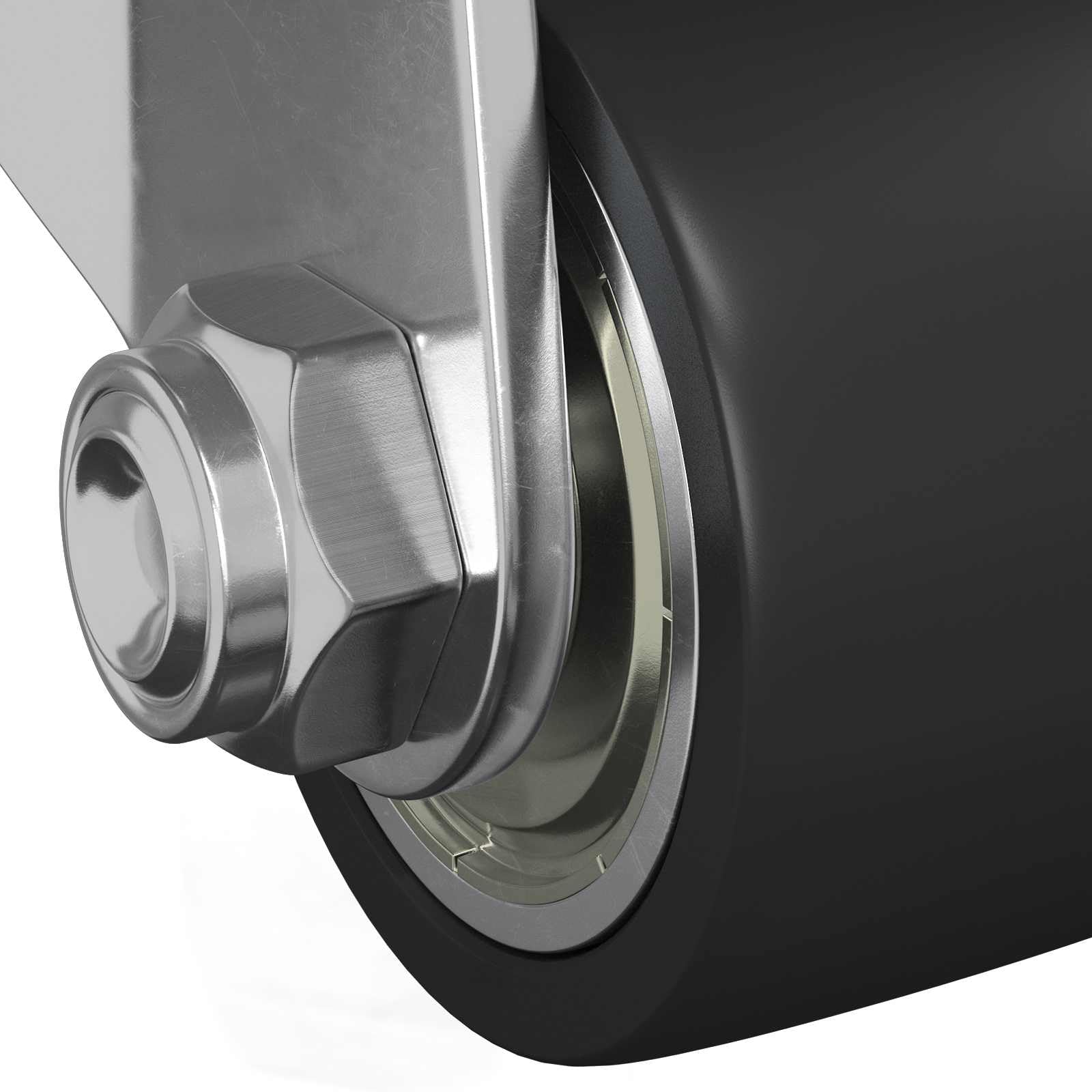 12x Bockrollen Set 44,1 x 44,1 mm - Robuste Nylon Lenkrollen für Möbel, Werkbänke und Trolleys - Silber, Tragfähige Industrierollen
