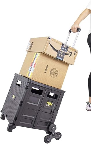 Miniatura 70 de dbest products Quik Cart Sport - Caja plegable con ruedas para profesores, capacidad de 80 libras, hecha de plástico resistente utilizado como Negro