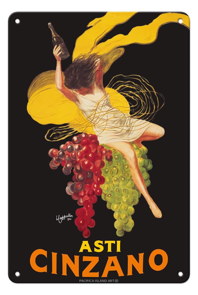 Pacifica Island Art Asti Cinzano - Asti Spumante - Italian Sparkling White Wine - Vintage Advertising Poster by Leonetto Cappiello c.1910-8 x 12 inch