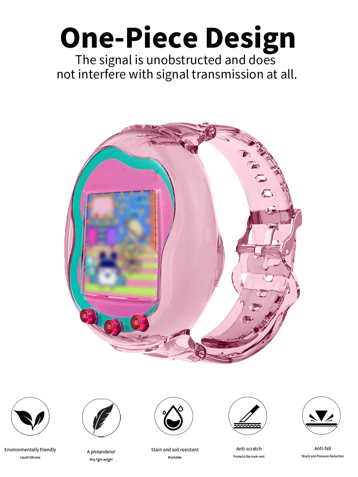 Silicone Case for Tamagotchi Bandai Uni, Soft Protective Cover with Hand Strap,toergy Comfortable - Image 2