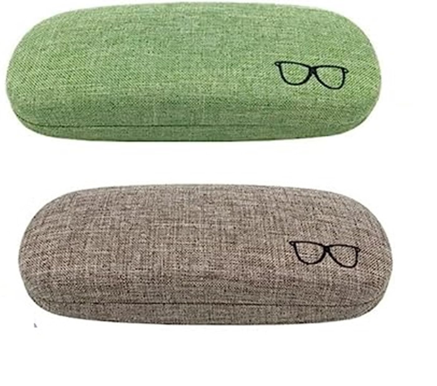 Linen PU Leather Sunglasses Cases Unisex Pouch For Eyewear Spectacles Frames Cover Goggles For Men & Women Pack of 2 (Assorted Color)-image-8