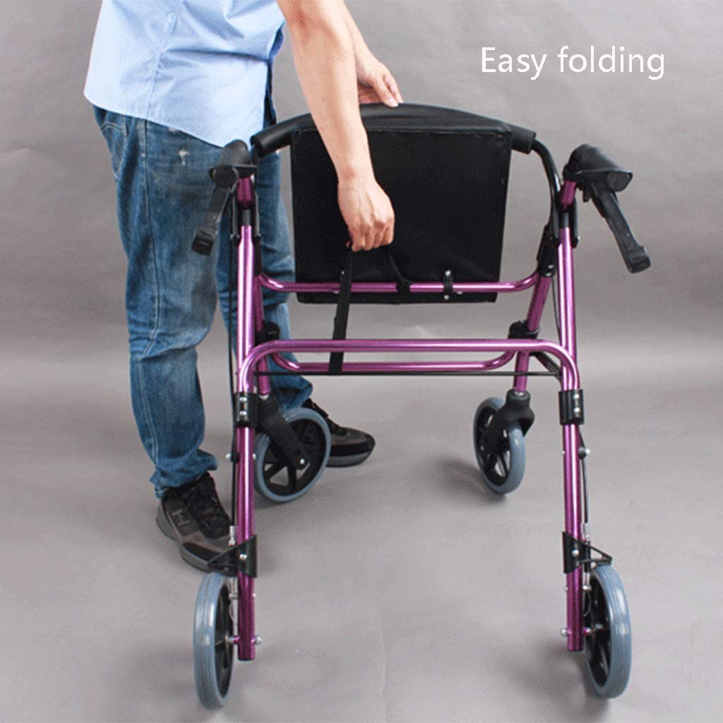 Składany rollator, chodzik z siedzeniem i kółkami do chodzenia, dla seniorów, dorosłych, chodzik