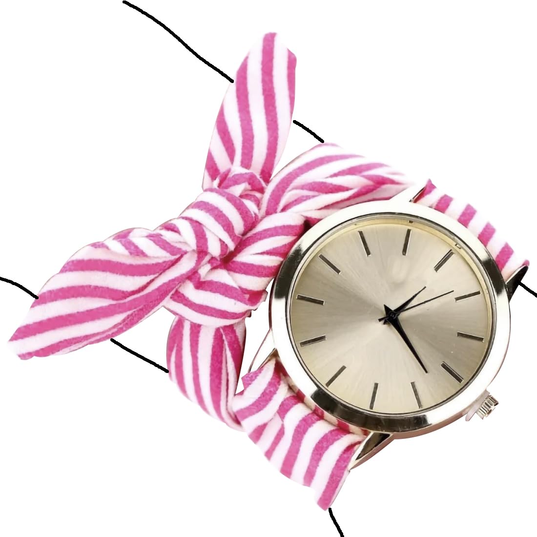 Desi Rang Wrist Watch with Ribbon Scrunchies Style Strap Fabric Matching Wristband for Women Girls Ladies Light Pink (B0CLRRP7QL) Amazon Price History, Amazon Price Tracker
