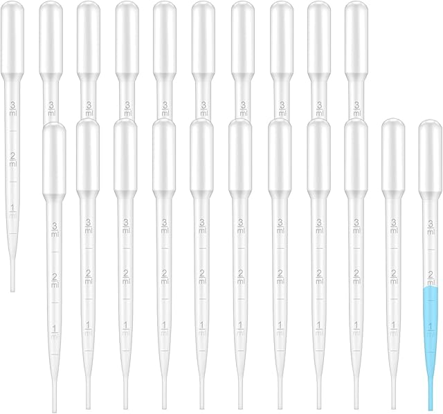 50 Pcs 3ml Plastic Transfer Pipettes Dropper,Transparent Graduated Pasteur Dropping Pipette,Measuring Pipettors for Essential Oils Perfume Makeup Tool and Lab