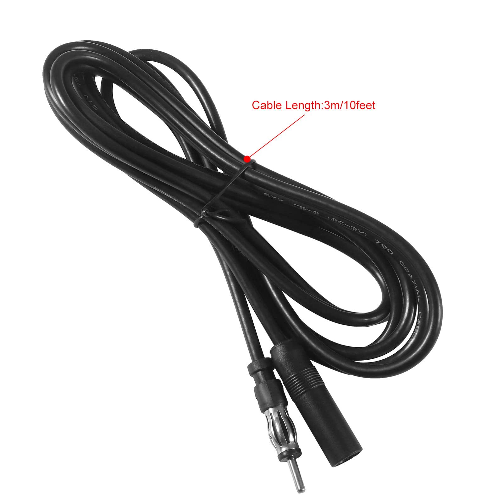 Cavo di prolunga per antenna autoradio, connettore DIN maschio a femmina, 9.8 piedi, per autoradio FM AM, cavo coassiale per veicolo, camion, stereo, lettore CD, lettore multimediale