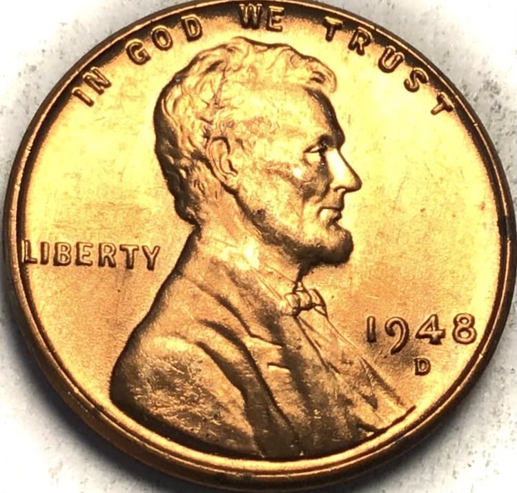 1948 D Lincoln Wheat Cent BU MS Penny Seller Mint State