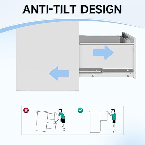 Miniatura 34 de Archivador de 4 cajones con cerradura, archivadores de metal, archivador vertical pequeño archivador de acero con cerradura para oficina en casa