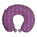 ABAKUHAUS azteco Cuscino da Viaggio, Composizione Bohemian Vibrant, Accessorio in Schiuma di Memoria per Viaggio, 30 cm x 30 cm, Hot Pink Indigo