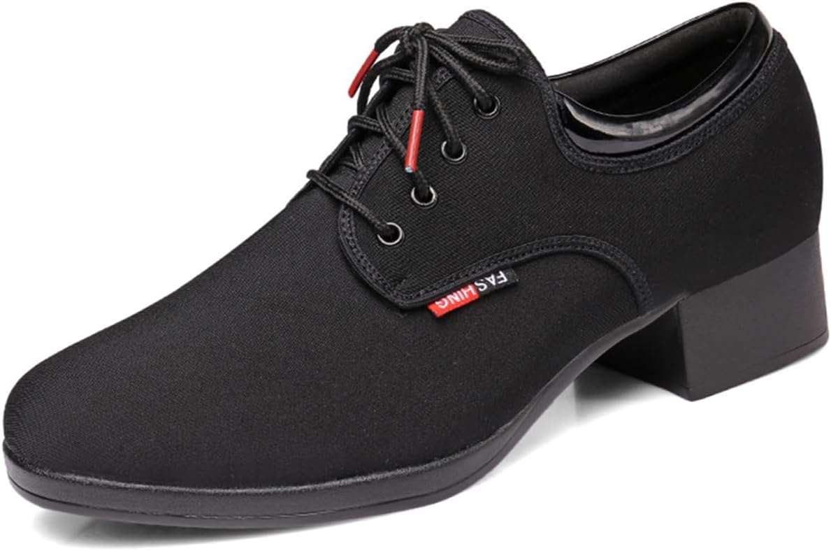 Mens Modern Dance Shoes 3.5cm Heel Closed Toe Ballroom Latin Jazz Salsa Tango Character Performance Practise Shoes