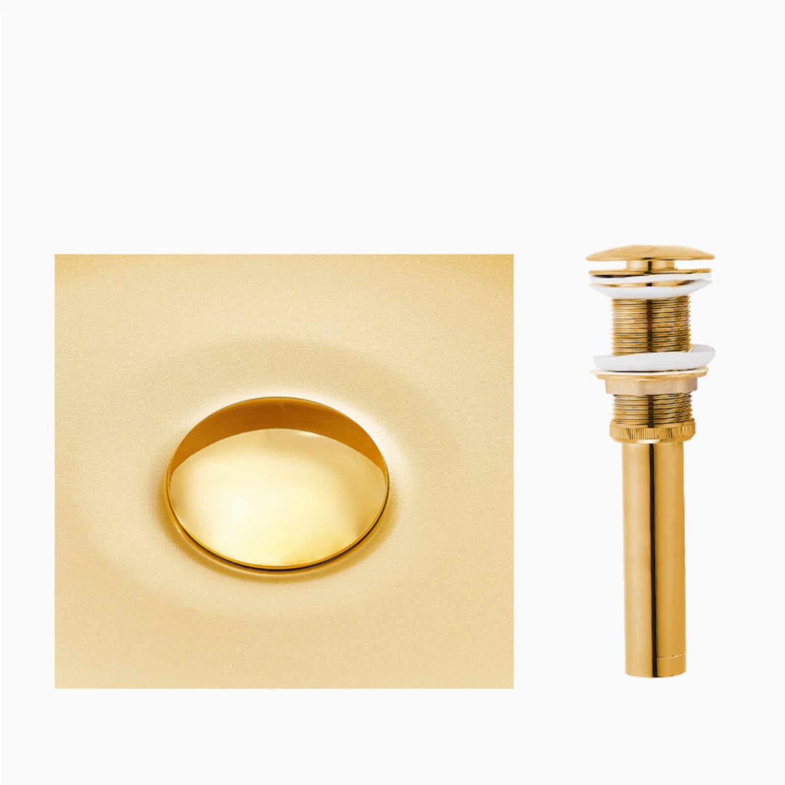 Lavello rotondo in acciaio inox nero per bagno Vani sopra il bancone lavandino con tappo di scarico pop up, ideale per casa, hotel e ufficio