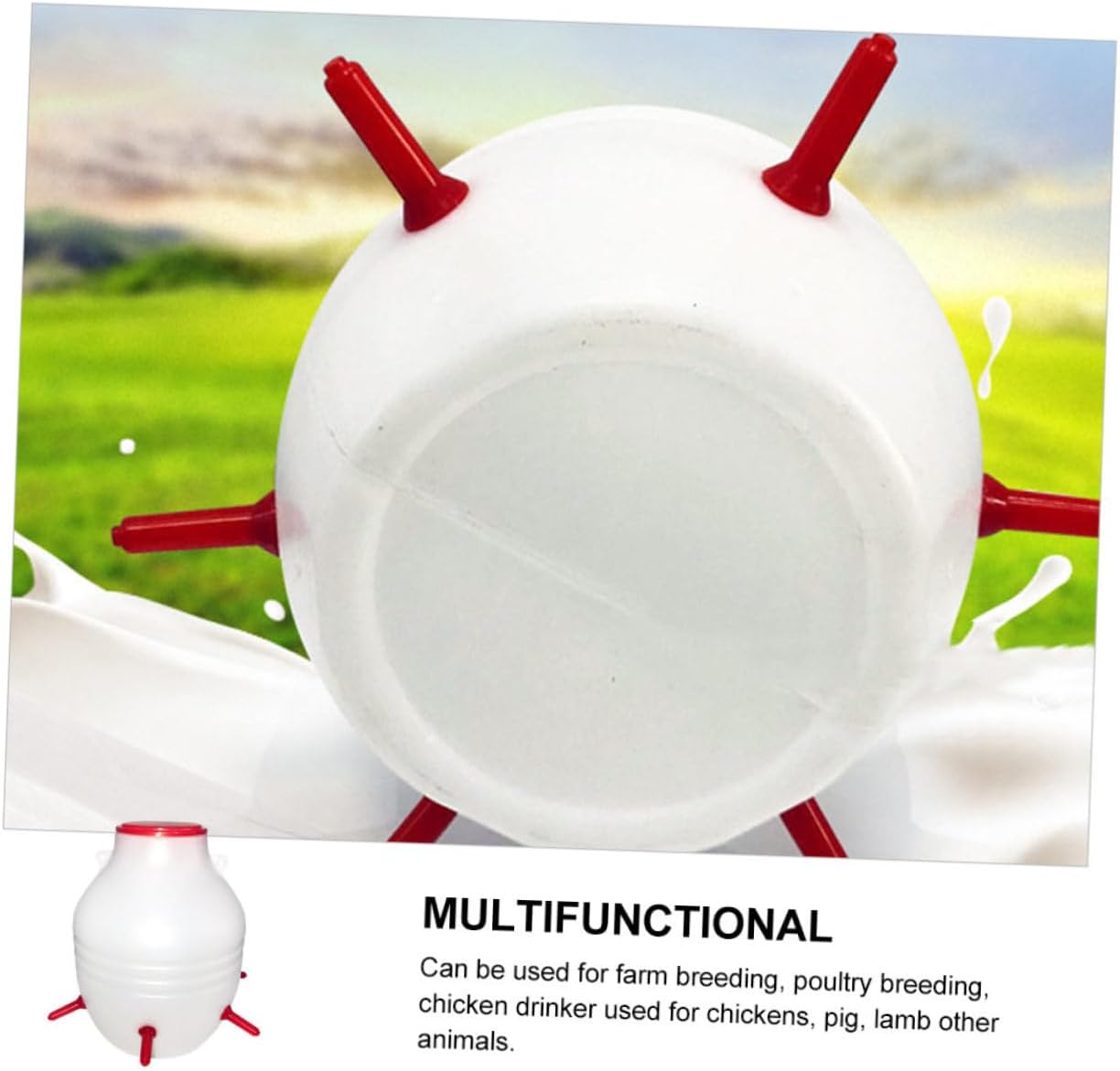 Plastic Nursing Feeder 6 Nipples Large 8l Lamb Milk Bucket Animal Feeders for Mules Donkeys Pigs