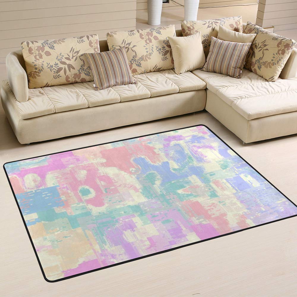 Tapis abstrait coloré texture grunge originale grand tapis de salon 80x58