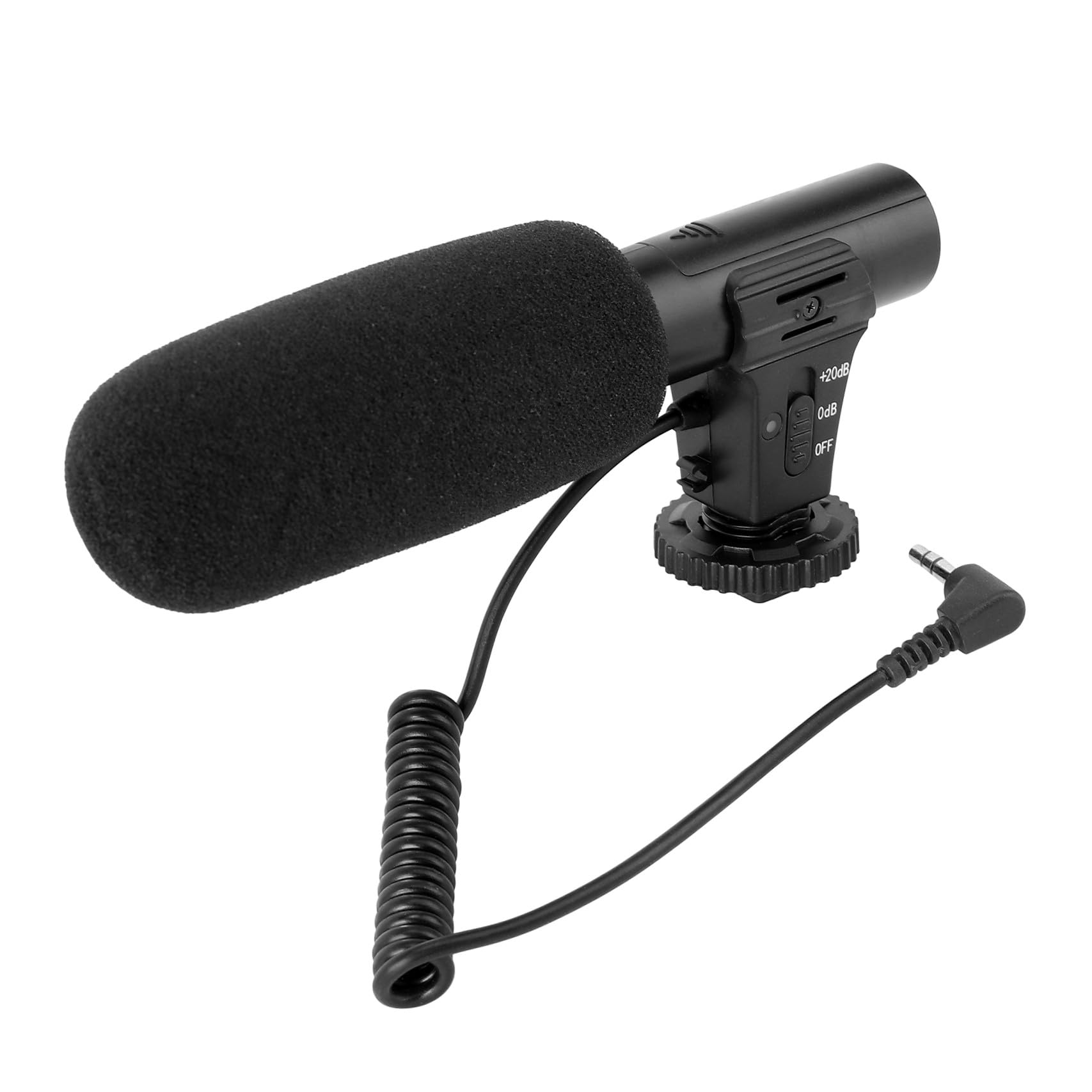 Veemoon Micrófono de Entrevista para Cámara Réflex Digital Profesional, Dirección Cardioide, Reducción de Ruido Ambiental, Compatible Videocámaras y Grabación de Vídeo, Color Negro