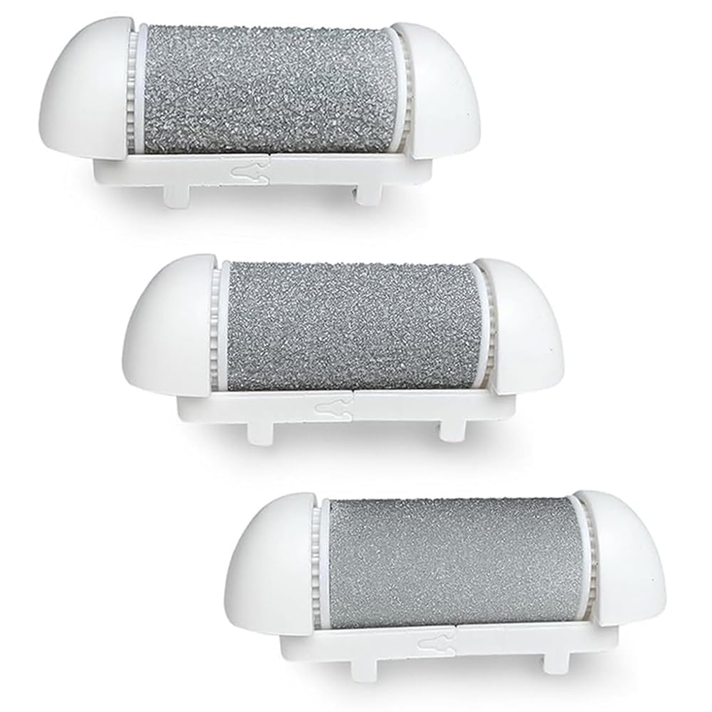 3 Size Replacement Roller Refill Heads Coarse Micro Pedi Replacement Rollers White Electric Foot File Heads Foot Care Utensils for Cracked Heels Dead Skin Foot Callus Remover-image-6