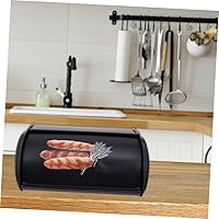 Vista 5 de Caja de pan de tambor de metal, cajas de pan, puerta oscilante, gran capacidad para cocina, hogar, tienda, panadería