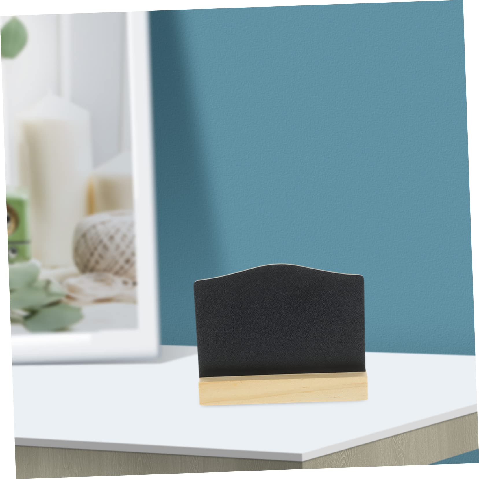 NAMOARLY 5Pcs Wooden Double Sided Mini Chalkboard Tabletop Sign Multi Functional Memo Board for Weddings Events and Home Decor Stand with Easy Clean Surface