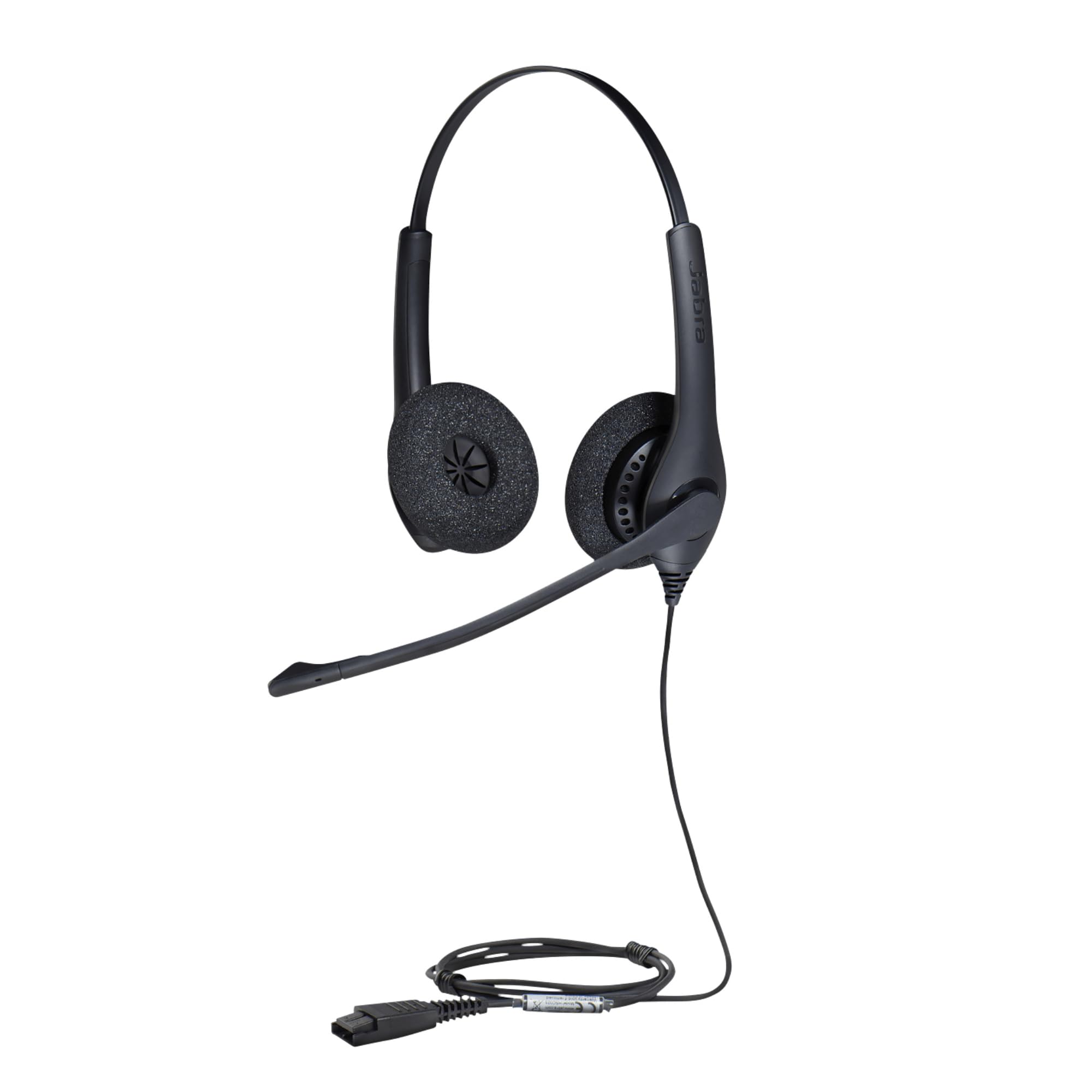 Jabra Biz 1500 Quick Disconnect On-Ear Stereo Headset - Corded Headphone with Noise-cancelling Microphone and Volume Spike Protection for Deskphones, Black | Quick Disconnect, Microphone à Réduction de Bruit, Protection Contre les Pics de Volume, Pour Tél