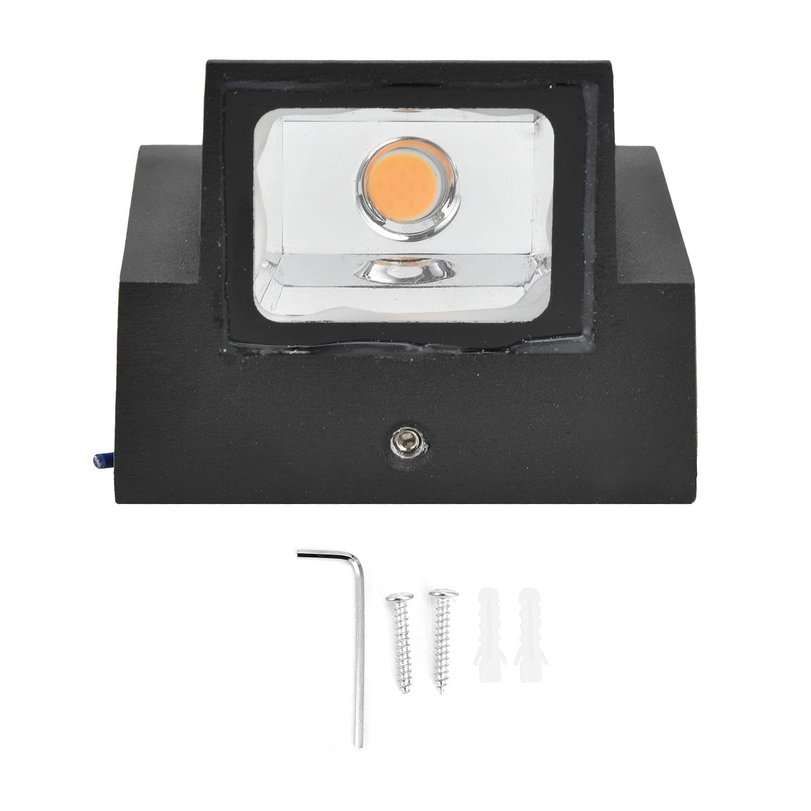 Hyuduo 5W LED Wall Sconces, Modern Black Aluminum, Waterproof IP65, Warm White Light, Outdoor for Patio Porch Entryway