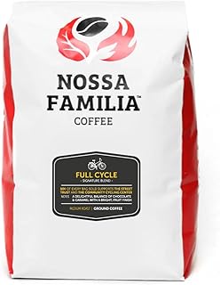 Nossa Familia Medium-Roast Signature Blend Coffee - Fair Trade Ground Coffee Beans- Medium Roast with Low Bitterness - Roasted Ground Coffee Beans - Sourced from Small Peruvian Farms- Full Cycle 5lb