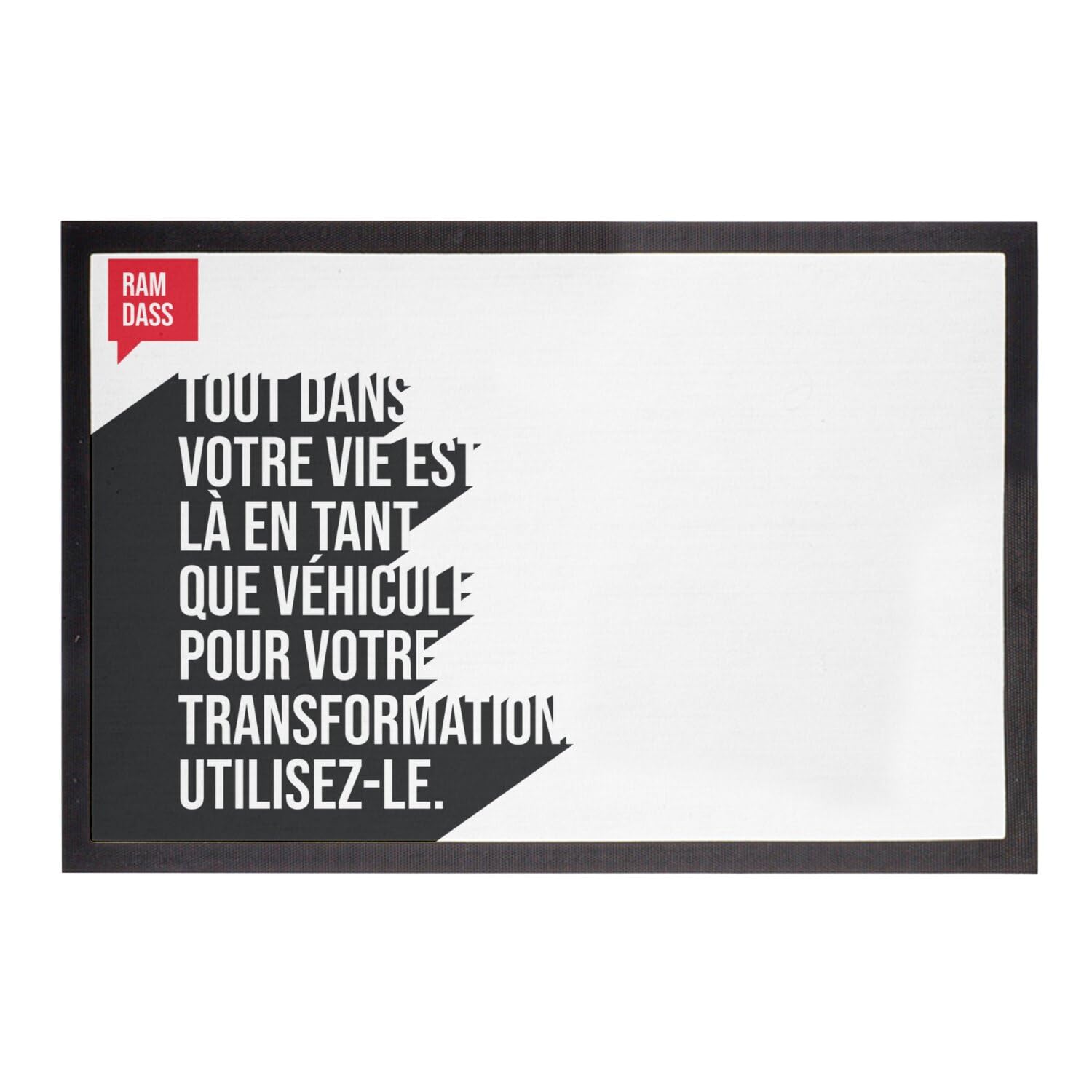 Paillasson Blanc spiritualité Ram Dass tapis d'entrée méditation 60x40